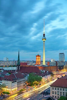 Images Dated 16th May 2023: Berlin skyline with TV Tower and Rotes Rathaus at twilight, Berlin, Germany