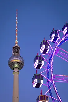 Ferris Wheel Prints: Berliner Fernsehturm & Ferris Wheel, Berlin, Germany