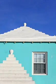 Bermuda, traditional white stone roofs on colourful Bermuda houses