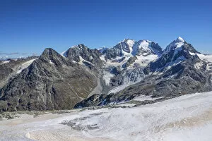 Images Dated 13th September 2021: Bernina mountain range seen from Corvatsch summit station, Upper Engadin, Grisons (Graubunden)