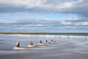 Northumberland Prints: Berwick Pier Lighthouse from Spittal Beach