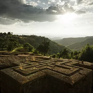 Images Dated 29th March 2021: Bet Giyorgis (St Georges Church) at dusk, Lalibela, Ethiopia