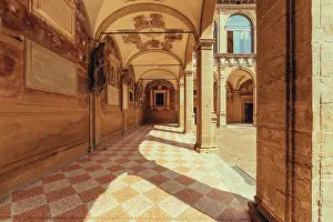 Portico Prints: Biblioteca Comunale dell'Archiginnas, Bologna, Emilia Romagna, Italy
