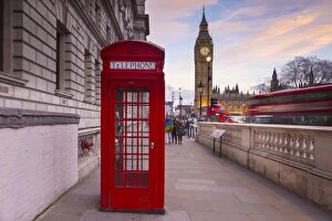 London Gallery: Big Ben, Houses of Parliament and a red phone box, London, England