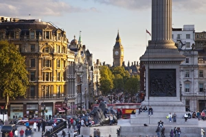 Big Ben, Whitehall and Trafalgar Sqaure, London, England