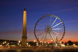 Sun Rise Gallery: Big Wheel and Obelisk, Place De La Concorde, Paris, France, Western Europe