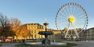 Images Dated 26th November 2021: Big wheel at Schlossplatz Square with New Palace in autumn, Stuttgart, Baden-Wurttemberg, Germany