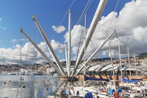 Genova Prints: Bigo, Porto Antico (Old Port), Genoa, Liguria, Italy