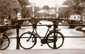 Bicylces Gallery: Bike on bridge & Canal, Amsterdam, Holland