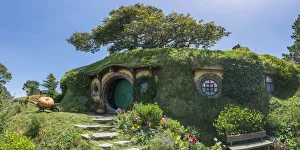 Bilbo Baggins house. Hobbiton Movie Set, Matamata, Waikato region, North Island