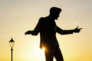 Billy Fury statue, Liverpool, Merseyside, England, UK