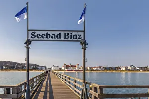 Rugen Prints: Binz pier on Ruegen, Mecklenburg-Western Pomerania, Northern Germany, Germany