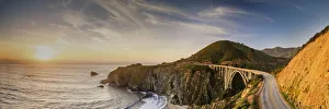 Big Sur Prints: Bixby Bridge at Sunset, Big Sur Coast, California, USA