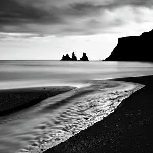 Vik Y Myrdal Prints: The black sand beach and Reynisdrangar rock stacks, Vik y Myrdal, South Iceland
