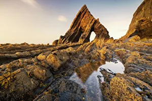 Celtic Sea Prints: Blackchurch Rock at sunset, Mouthmill, North Devon, England, United Kingdom