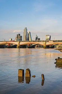 Blackfriars bridge and the city, London, England, UK