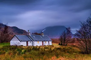 Highland Region Prints: Blackrock Cottage at Dusk, Glen Coe, Highland Region, Scotland