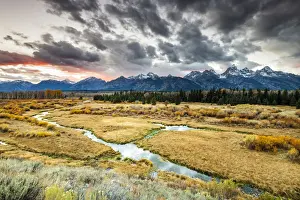 Snake River Prints: Blacktail Ponds Overlook at sunset Grand Teton National Park, Wyoming, USA