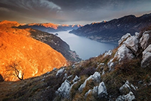 Como Province Prints: Blade of light on lake Como (ramo di Lecco)