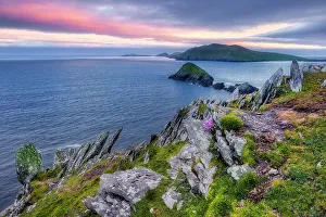 The Blasket Islands seen from Dunmore Head, Dingle, Dingle Peninsula, Slea Head Drive, Wild Atlantic Way, County Kerry, Munster Province, west coast of Ireland, Ireland, Europe
