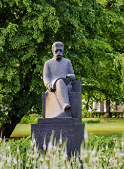 Latvian Prints: Blaumanis Monument, Riga, Latvia