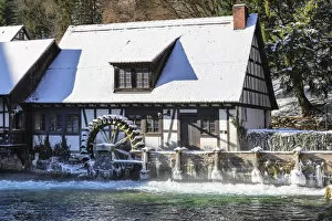 Images Dated 17th September 2021: Mill at Blautopf Spring, Blaubeuren, Swabian Jura, Baden-Wurttemberg, Germany