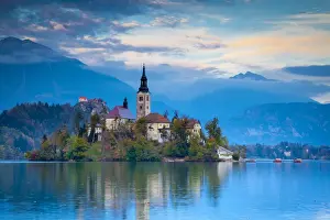 Bled Island (Blejski otok) with the Church of the Assumption (Cerkev Marijinega vnebovzetja)
