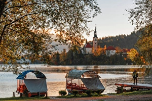 Q4 2024 Prints: Bled lake, morning view, Slovenia, Europe