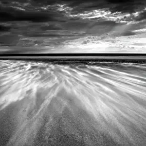 Northumberland Prints: Blowing sand, Alnmouth Beach, Northumberland, England