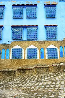 Alleyways Prints: Blue alleyway, Chefchaouen, Morocco