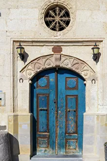 Kapadokya Prints: Blue door of house, Mustafapasa