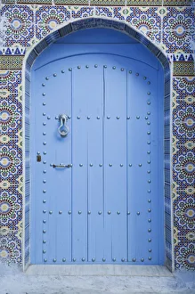 Chefchaouen Prints: Blue doorway, Chefchaouen, Morocco