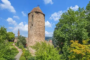 Weinheim Prints: Blue hat tower, Weinheim, Bergstrasse, Odenwald, Baden-Wurttenberg, Germany
