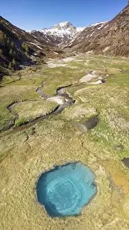 Ski Area Prints: Blue hole near to Madesimo & Pizzo Spadolazzo mountain, Orobie Alps, Valtellina
