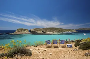 Tuffieha Beach Prints: Blue Lagoon, Comino Island, Malta