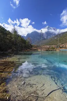 Blue Moon Lake and Jade Dragon Snow Mountain (Yulong Xueshan), Lijiang, Yunnan, China