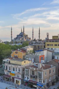 Western Asia Prints: The Blue Mosque (Sultan Ahmet Camii), Sultanahmet, cityscape of Istanbul, Turkey