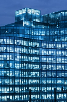 Us A Prints: Blue office building, Seaport District, Boston, Massachusetts