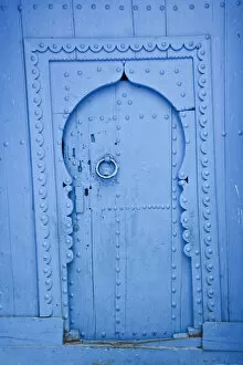 Painted Collection: Blue painted doorway, Chefchaouen, Morocco