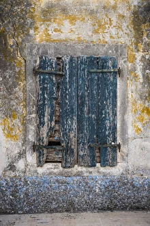 Corfu Gallery: Blue shutter, Lakones, Corfu, Ionian Islands, Greece