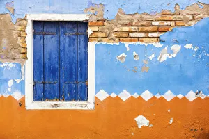 Ochre Prints: Blue Shutters, Burano, Venice, Italy