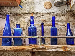 Aegean Sea Prints: The Blue Street, detailed view, Pythagoreio, Samos Island, North Aegean, Greece
