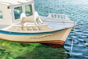 Astypalaia Prints: Boat in Chora, Astypalaia, Dodecanese, Greek Islands, Greece