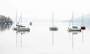 Lakeside Prints: A boat cruise in Windermere, Ambleside, Lake District National Park, Cumbria, England