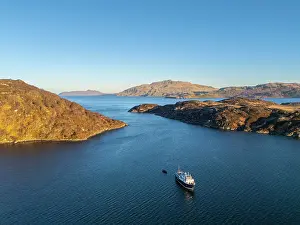 Cruise Prints: Boat at Loch na Droma Buidhe, Oronsay, Scotland, UK
