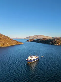 Cruise Prints: Boat at Loch na Droma Buidhe, Oronsay, Scotland, UK