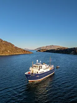 Cruise Prints: Boat at Loch na Droma Buidhe, Oronsay, Scotland, UK