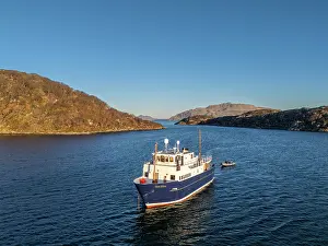 Cruise Prints: Boat at Loch na Droma Buidhe, Oronsay, Scotland, UK