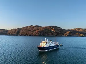 Cruise Prints: Boat at Loch Scridain, Isle of Mull, Scotland, UK