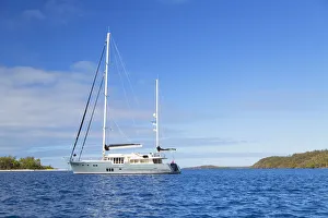 Fiji Gallery: Boat moored off Nanuya Lailai Island, Blue Lagoon, Yasawa Islands, Fiji